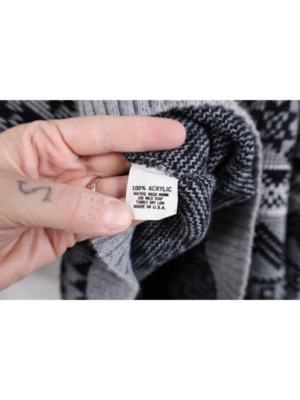 Vintage 90s Streetwear Womens Large Fair Isle Knit Henley Sweater USA Acrylic - Picture 8 of 11